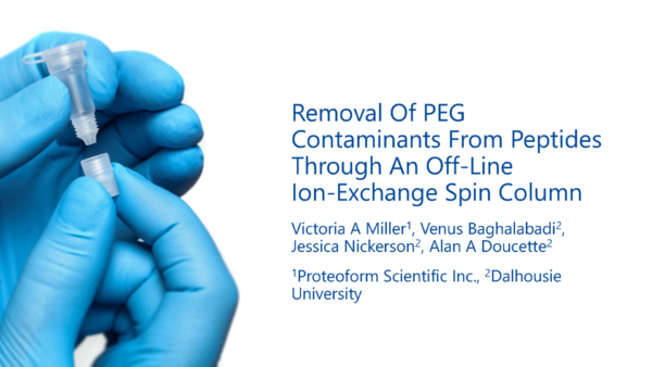 Removal of PEG Contaminants from Peptides Through an Off-Line Ion-Exchange Column