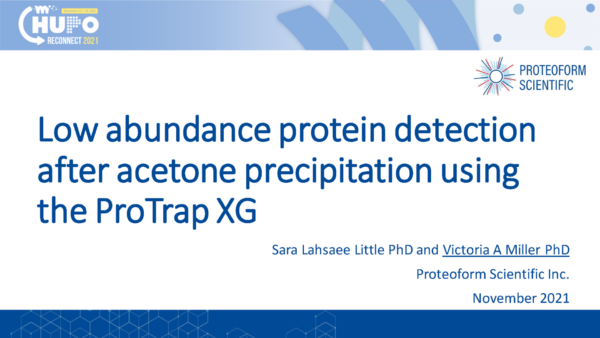 Low Abundance Protein Detection after Acetone Precipitation Using the ProTrap XG